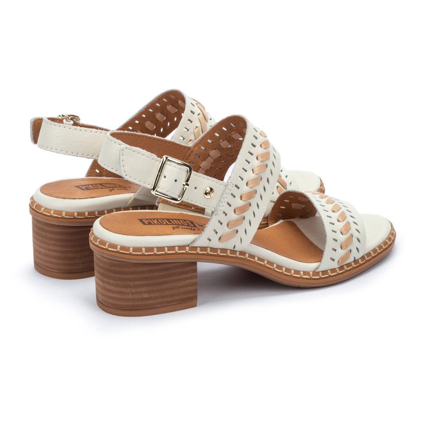 Women's Pikolinos BLANES Heels Sandals White | NZ EQ31857